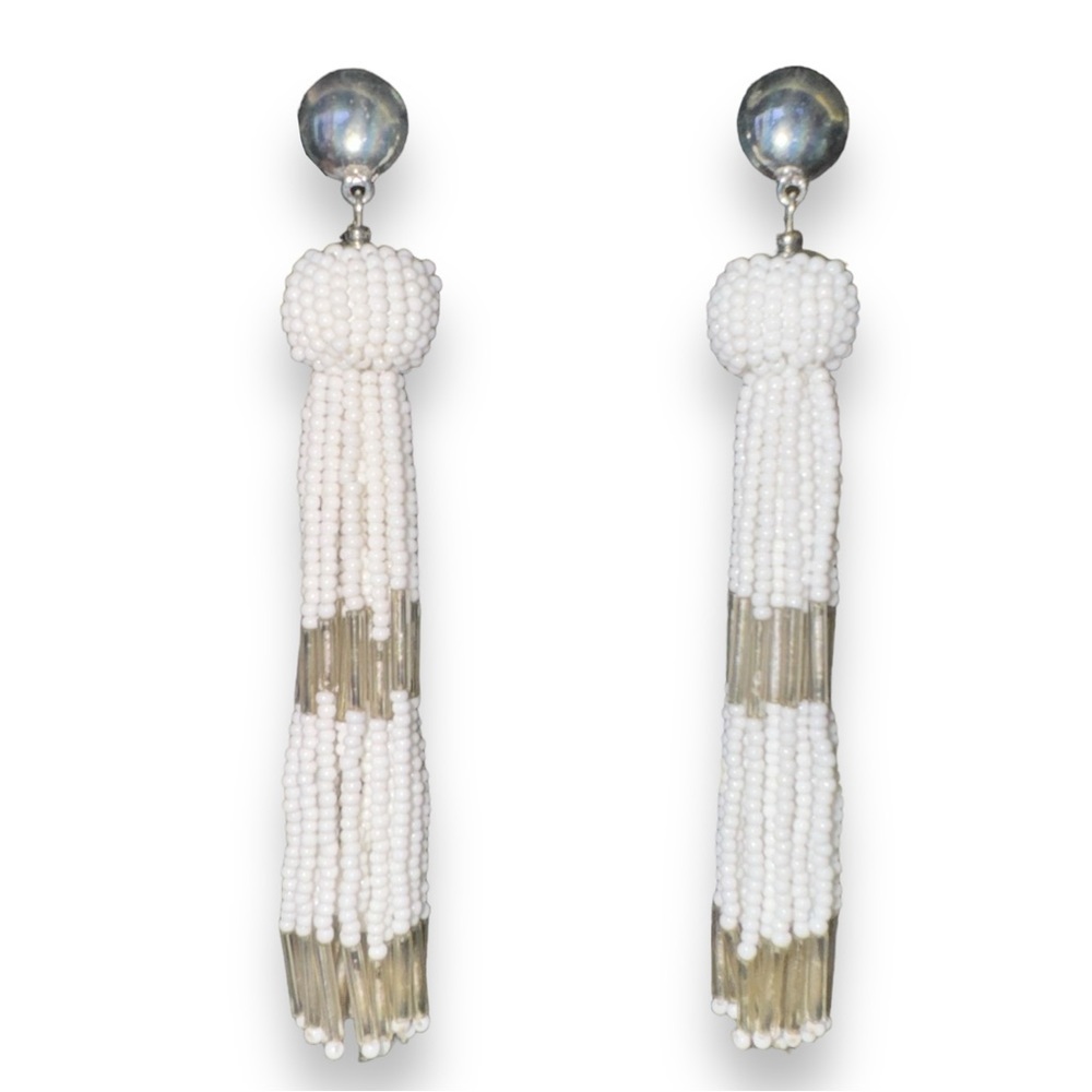Vince Camuto Long Beaded Tassel Earrings